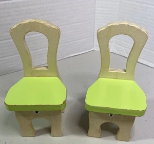 Wooden Dollhouse Furniture: 2 Chairs 5.5" H - Picture 1 of 9