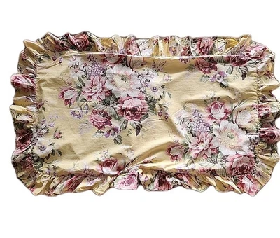 1/ RALPH LAUREN Brooke REY Flores ALMOHADA AMARILLA SHAM Sophie Etiqueta Azul Floral Foto 1 de 4