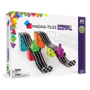 MAGNA-TILES Downhill Duo 40-Piece Magnetic Construction Set, The Original Magnet - Foto 1 di 8