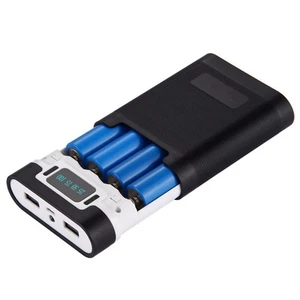 Black/White 2000mAh-12000MAh 4*18650 Battery Power Bank DIY Case Shell Box A - Photo 1 sur 32
