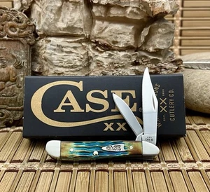 Case XX USA 2024 Crandall Jig Hand Fired Sky Blue Arrowhead Peanut Pocket Knife - Picture 1 of 6