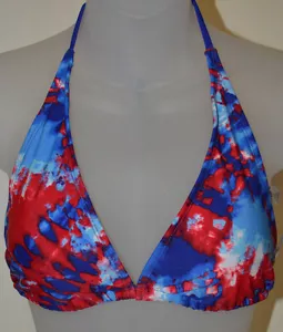 Women's Rue Bleu Red & Blue Blast Tie-Dye Bikini Swim Top Sizes S, M, L, XL - Picture 1 of 2