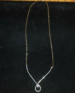 14K Gold Filled Necklace with Diamond Pendent 14"
