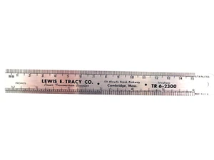 Vintage FAFNIR Ball Bearings Lewis E. Tracy Co. Machinist 6" Ruler TR 6-2300 - Imagen 1 de 6