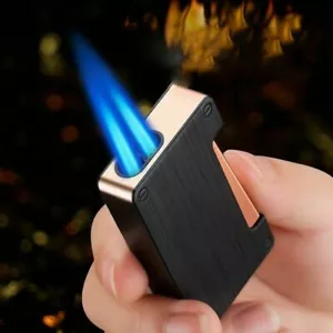 Twin Turbo Torch Cigarette Camping Cigar Lighter New Birthday Dad Father Gift - Picture 1 of 5