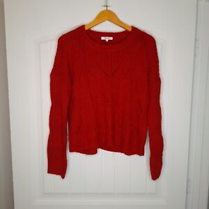 Madewell Charley Sweater Women's Size Medium Red Crewneck Knit Pullover 