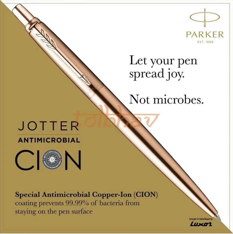 Parker Jotter Anti Microbial Copper Ion Ball Point Pen Cion Coated Blue Ink