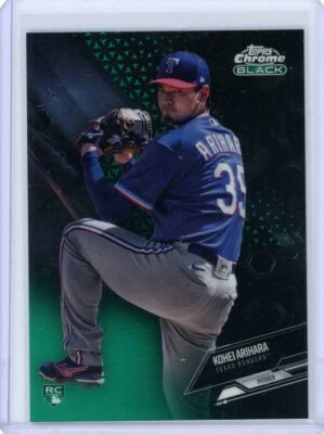 2021 Topps Chrome Black Kohei Arihara Rookie #47 Green Refractor /99 RC - Image 1 of 2