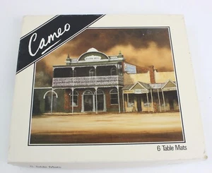 6 x Table Place Mats Australian Pubs Outback Country Vintage Cameo - Picture 1 of 17