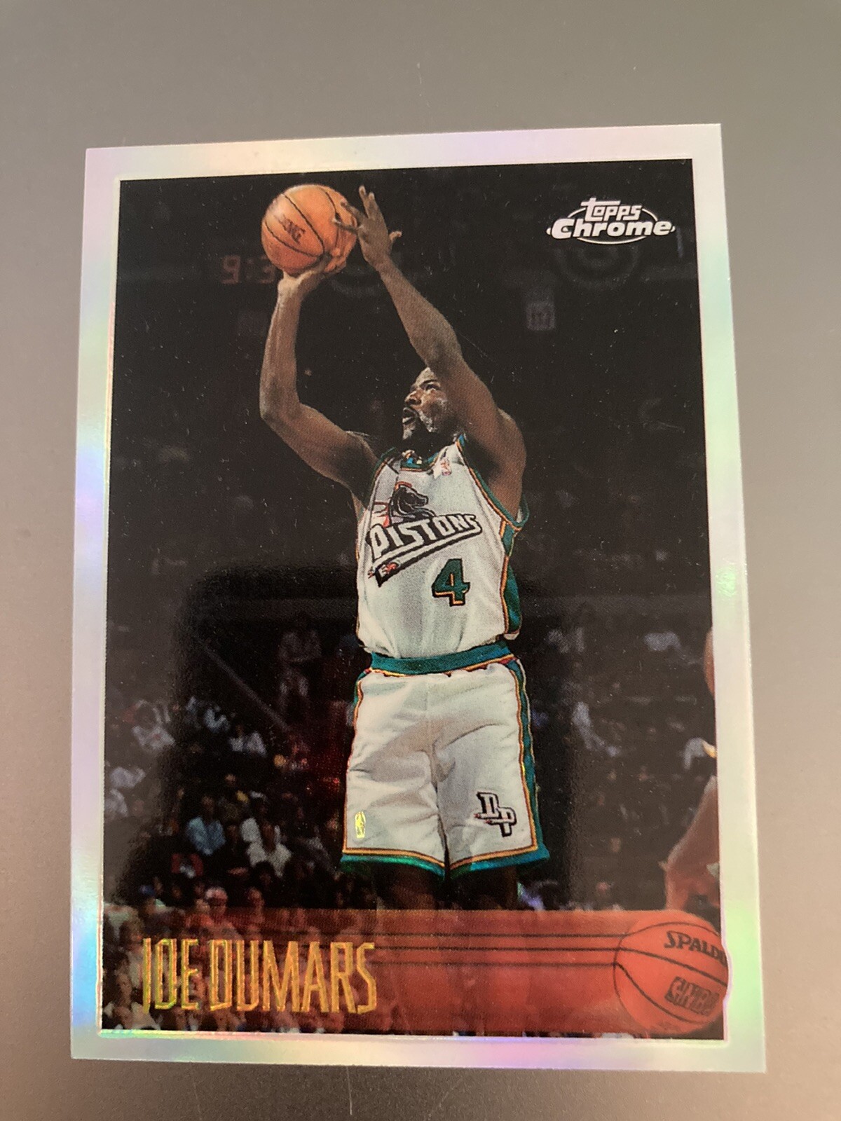 1996 Topps Chrome Joe Dumars #213R Refractor Pistons  free ship  NR-MT