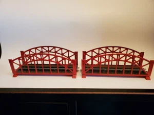 Marklin HO 467/2 Arch Bridges Red TWO Orig Box Germany VTG Mitteleiter Metal - Picture 1 of 14