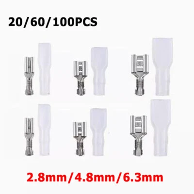 20/60/100Set 2.8mm/4.8mm/6.3mm Crimp Terminal Female Connector + Insulation Case - Image 1 of 4