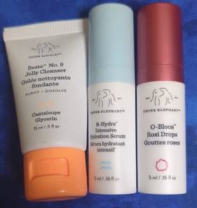Drunk Elephant 3pc: Beste Cleanser, B-Hydra Hydration Serum, O-Bloos Rosi Drops - Picture 1 of 5