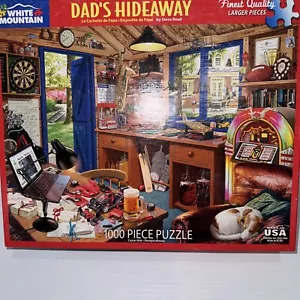 White Mountain Jigsaw Puzzle 1000 Piece - DAD'S HIDEAWAY - Complete 24" x 30" - Picture 1 of 4