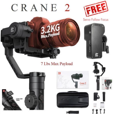 ZHIYUN Crane 2 3Axis  Handheld Stabilizer Gimbal Free Servo Follow Focus - Image 1 of 4