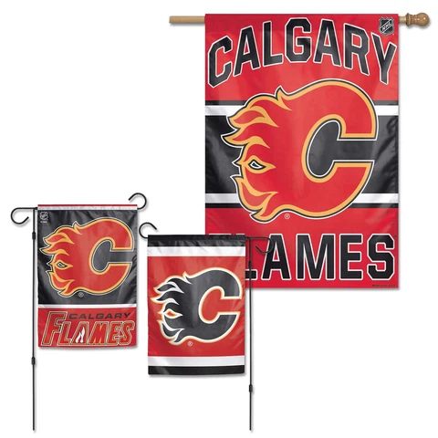 WinCraft Calgary Flames House Flag and Garden Flag Pack Cover