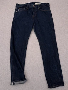 H&M 13oz Selvedge Jeans Herren 33x28 Slim Tapered Button Fly Dark Wash Denim - Bild 1 von 10