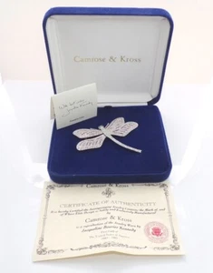Camrose & Kross Jacqueline Kennedy Dragonfly Pin Brooch With Original Box FZZ - Picture 1 of 5