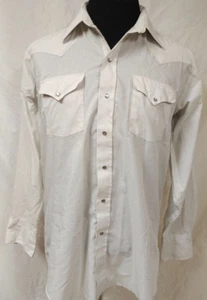 Pan Handle Slim Mens 16-34 Beige Stripe Dots Long Sleeve Button Up Western Shirt - Picture 1 of 12