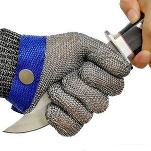 Stainless Steel Metal Mesh Butcher Safety Gloves Cut Proof Stab Resistant Glove - Picture 1 of 11