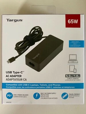 Targus USB Tipo-C Adaptador de CA Portátil, Tablet, Cargador de Teléfono Foto 1 de 4