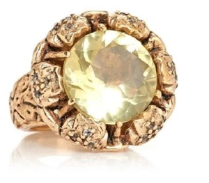 Anillo sólido Muze By Gypsy 10,8 CT citrino y topacio blanco amanecer bronce talla 10 - Imagen 1 de 3