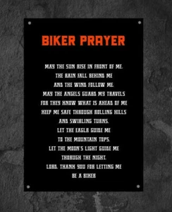 Biker Prayer 12" x 18" Metal Sign, Harley, Dad Gift, Motorcycle, Biker. Custom - Picture 1 of 2