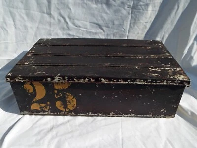 Metal Box With Earlier Grained Paint Exposed - Image 1 of 4