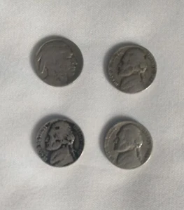 Lot Of 4 Nickels. 1940, 1946, 1949 And A Buffalo Nickel Not Graded - Picture 1 of 12