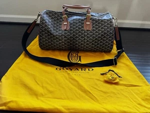 Goyard Boston 45 Travel Bag Black & Tan with Sangle MM Strap BOSTON045TY01CL03P - Picture 1 of 10