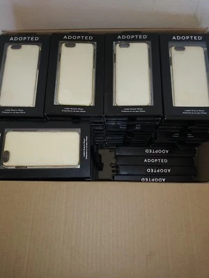 Caja de 20 fundas envolventes de cuero crema/doradas para iPhone plus 6, 7 y 8 + tamaño grande  Foto 1 de 2