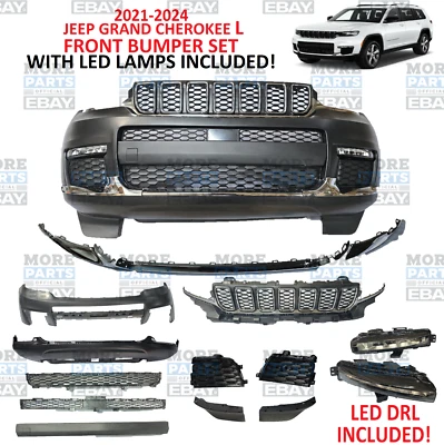 Front Bumper Assembly FOR 2021 2022 2023 2024  Jeep Grand Cherokee L WITH LED Foto 1 de 4