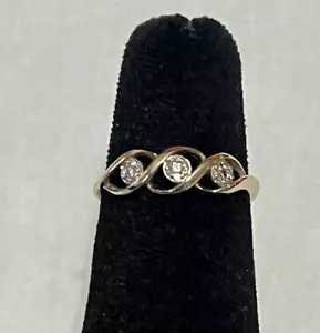 ⭐️10ct LADIES MHJ YELLOW GOLD NATURAL DIAMOND RING⭐️SIZE 7.25 - Picture 1 of 11