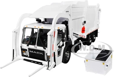 MACK LR GARBAGE TRUCK & BIN WHITE 1/34 DIECAST MODEL BY FIRST GEAR 10-4235 - Image 1 of 4