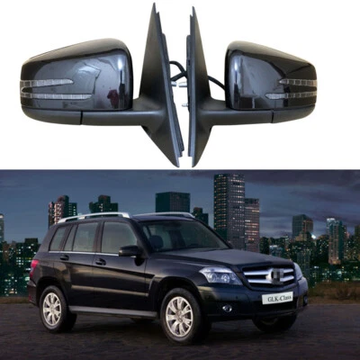 Espelho retrovisor elétrico compatível com Mercedes Benz X204 GLK350 GLK250 GLK300 preto 2 peças - Imagem 1 de 4