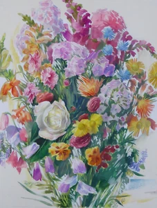 Eduard Steiner Kunstakademie München Reklame-Entwurf Stillleben Blumen (95) - Picture 1 of 13