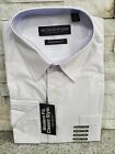 Nick Graham Modern Fit Classic Style Solid White Dress Shirt for Men, Large