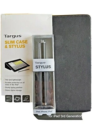 NEW Targus Slim Case & Stylus Grey For Ipad 3rd 4th Generation Magnetic On - Image 1 of 4