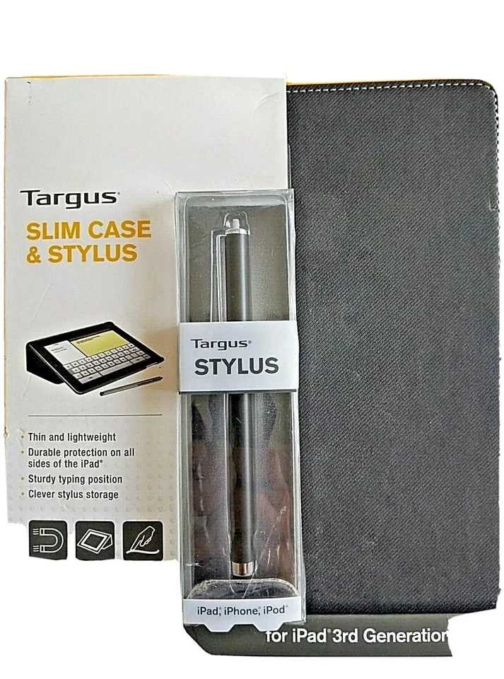 NEW Targus Slim Case & Stylus Grey For Ipad 3rd 4th Generation Magnetic On - Image 1 of 4