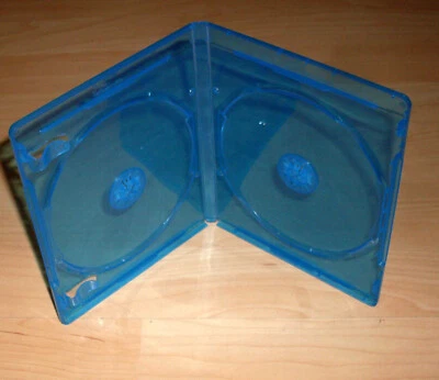 3 Blu Ray Hüllen 2fach Doppelhülle zweifach 11mm 1,1cm blau Blu-Rays 2er Neu - Bild 1 von 2