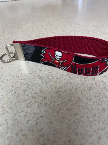 Key Ring Fob - Wristlet Style - Tampa Bay Buccaneers on Red - NFL - NEW! Cover