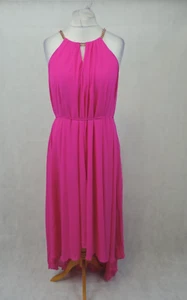 Ted Baker Harpah Dropped-Hem Crepe Maxi Dress Fuchsia UK 16 RRP £195 LN036 AA 05 - Picture 1 of 7