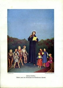 Petrus Canisius -- Mitten unter Kinderschar -- Coloriert --- aus 1950 -- - Bild 1 von 1