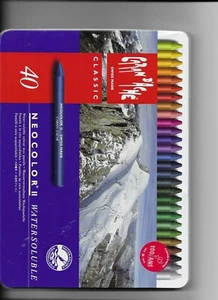 Caran D'ache Neocolor II Watersoluble Wax Pastels, Set of 40, Mint in Box - Picture 1 of 4