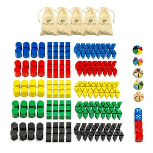 5 Sätze Risiko Holzfiguren 300 Spielfiguren Set 5 Spieler Infanterie aus Holz - Bild 1 von 18