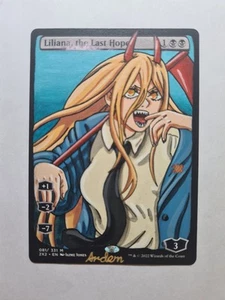 Liliana The Last Hope Power Chainsaw Man MAGIC GATHERING ALTERED ART HAND PAINT - Picture 1 of 12