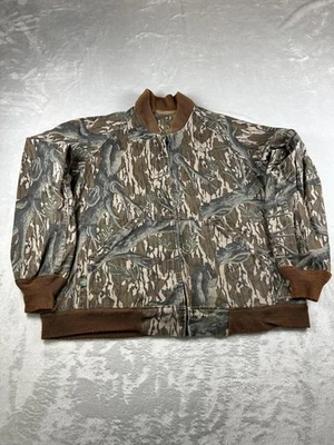 Chaqueta De Colección Roble Mossy Para Hombres XL Marrón Camuflaje Reversible Caza Bombardero EE. UU. 90s Foto 1 de 4