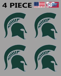 4 pezzi logo casco tatuaggi temporanei Michigan State Spartans senza acqua peel & stick - Foto 1 di 2