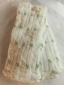 Set 2 Paar Vintage 80er Jahre weiß Blumen Baumwolle Slouch Socken - Bild 1 von 4