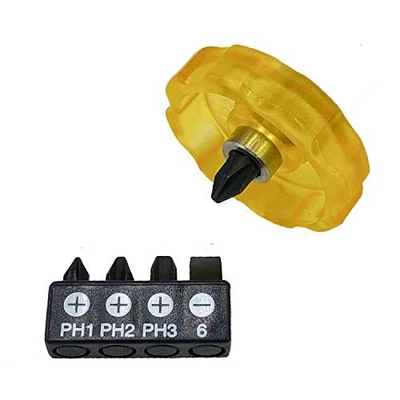 VESSEL Stubby Interchangeable Screwdriver with Replacement Bits (+1 +2 +3 -6 x - Image 1 of 4